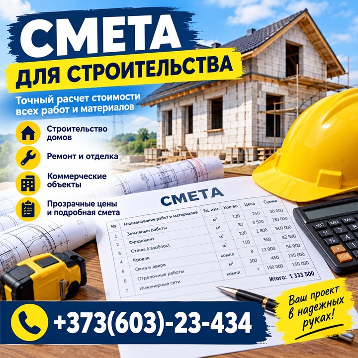 Фундаментные и бетонные работы в Кишинёве